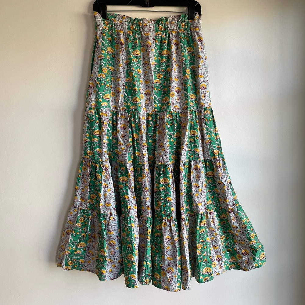 RHODE X Target Floral Tiered Ruffle Maxi Skirt Size S - Picture 3 of 4